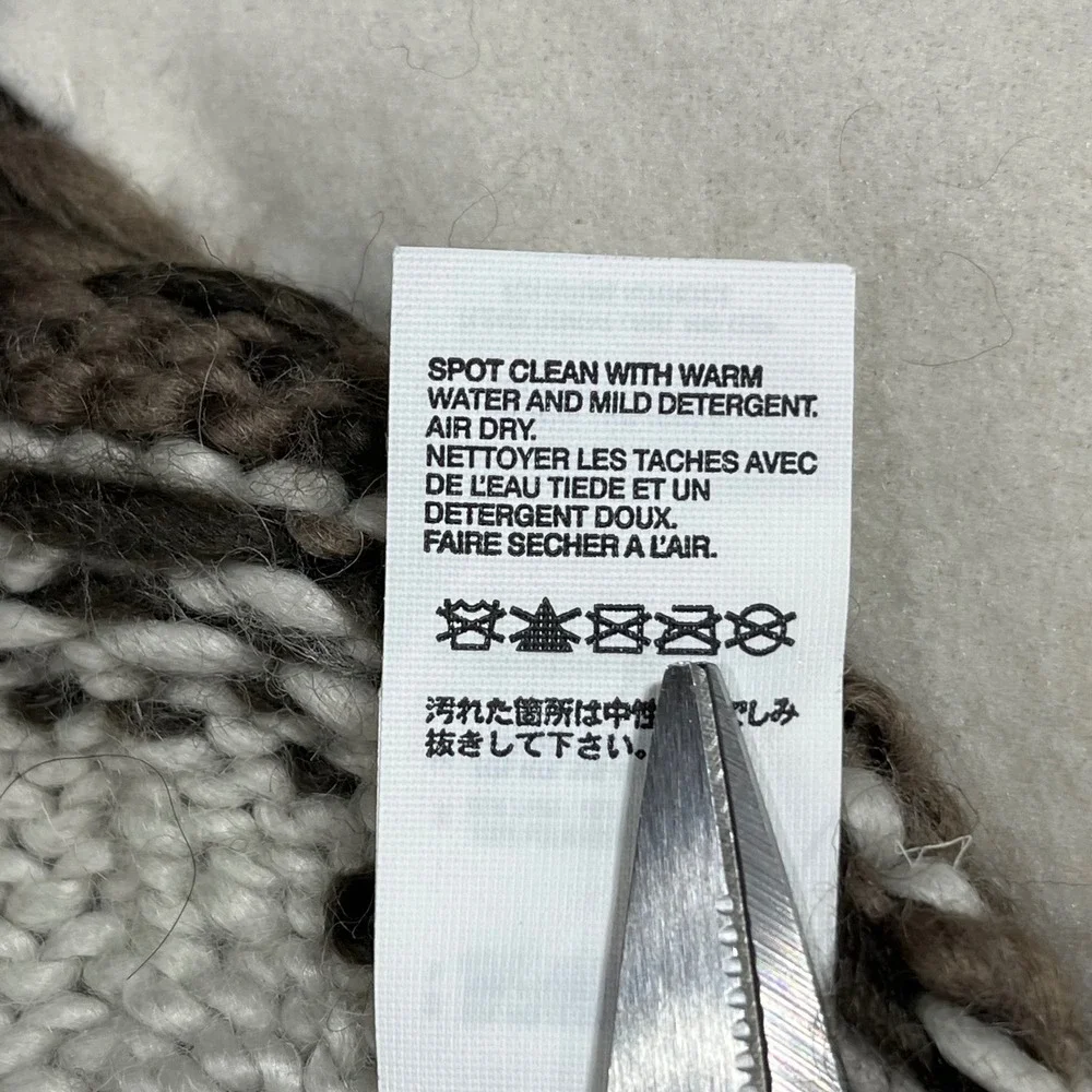 North Face Gorpcore Brown Wool Fair Isle Knit Trapper Beanie Hat Fleece Unisex